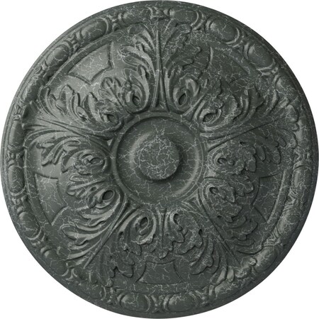 Ekena Millwork Granada Ceiling Medallion (Fits Canopies up to 4 1/4"), 15 3/4"OD x 5/8"P, Athenian Green Crackle CM16GAAGC